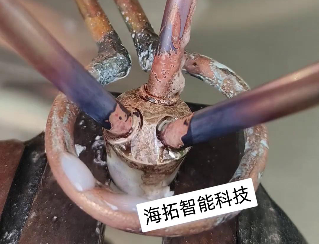取代火焰焊接铜管的高频焊机，可以配合自动化设备实现